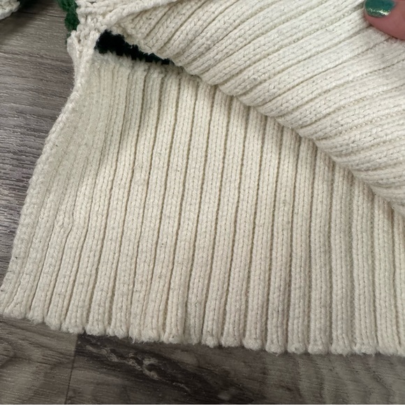 Madewell Wide Rib Turtleneck Sweater Striped Green and White Size Extra Small - Picture 7 of 12